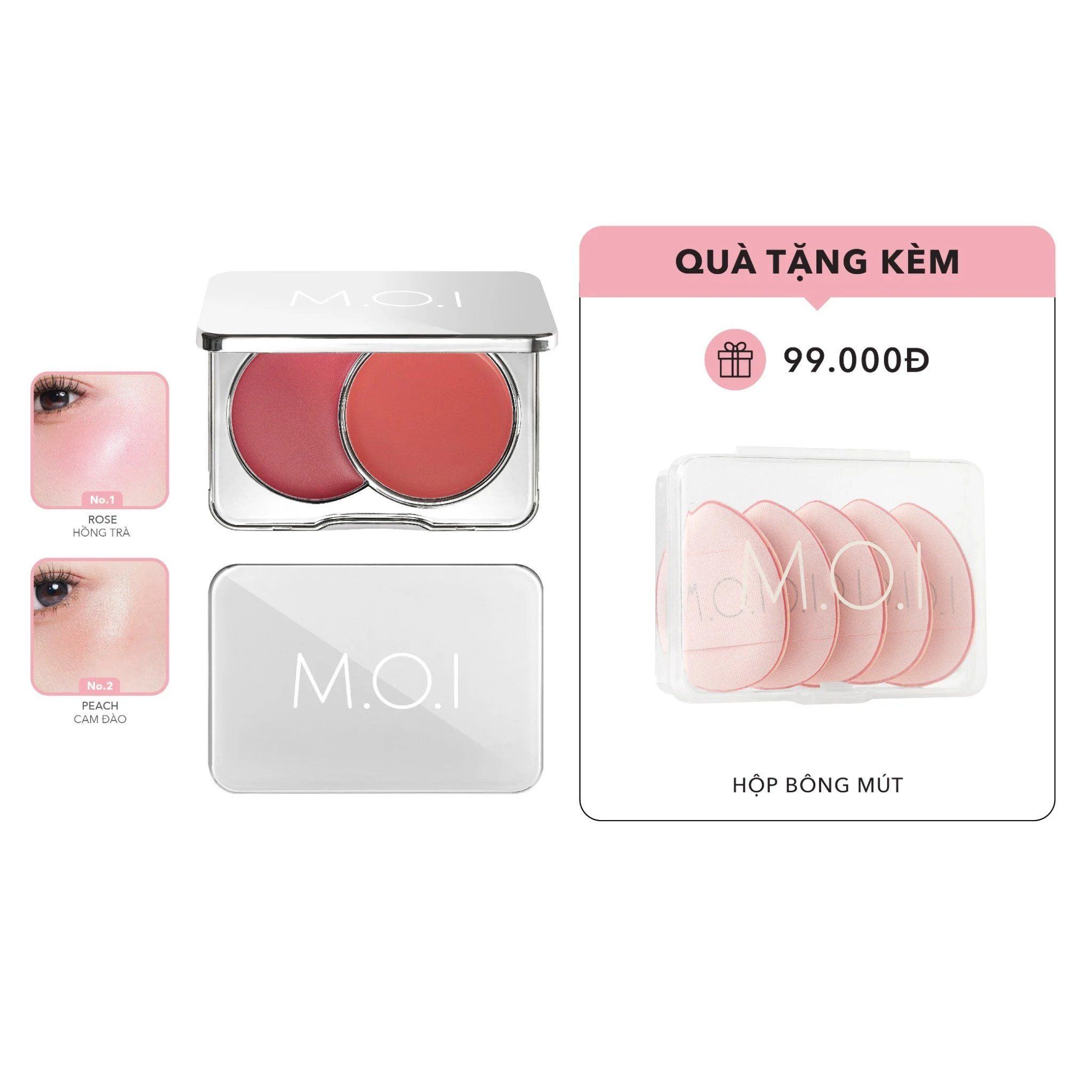 MÁ HỒNG KEM 2 MÀU M.O.I DUAL CREAM BLUSHER