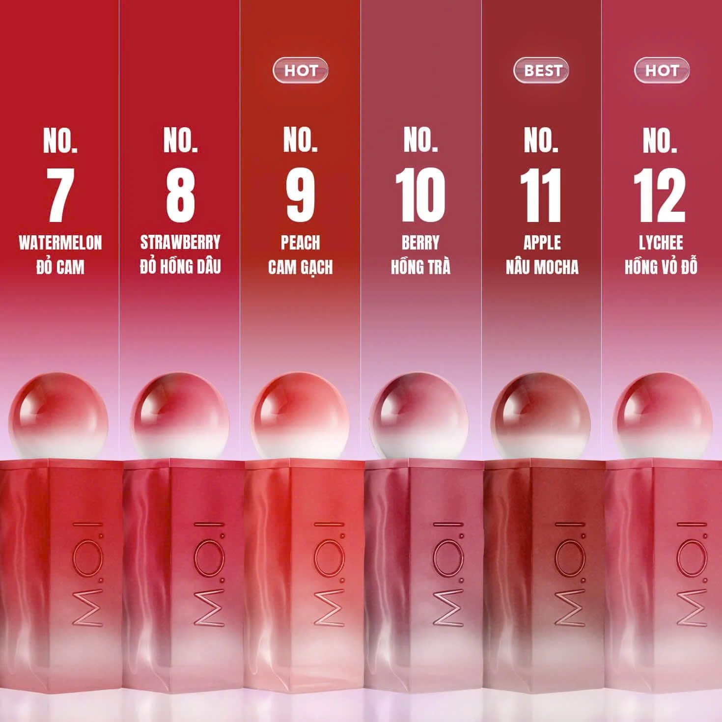 Set 6 thỏi Son Tint Lì Cotton Candy Tặng Túi Hao Charm