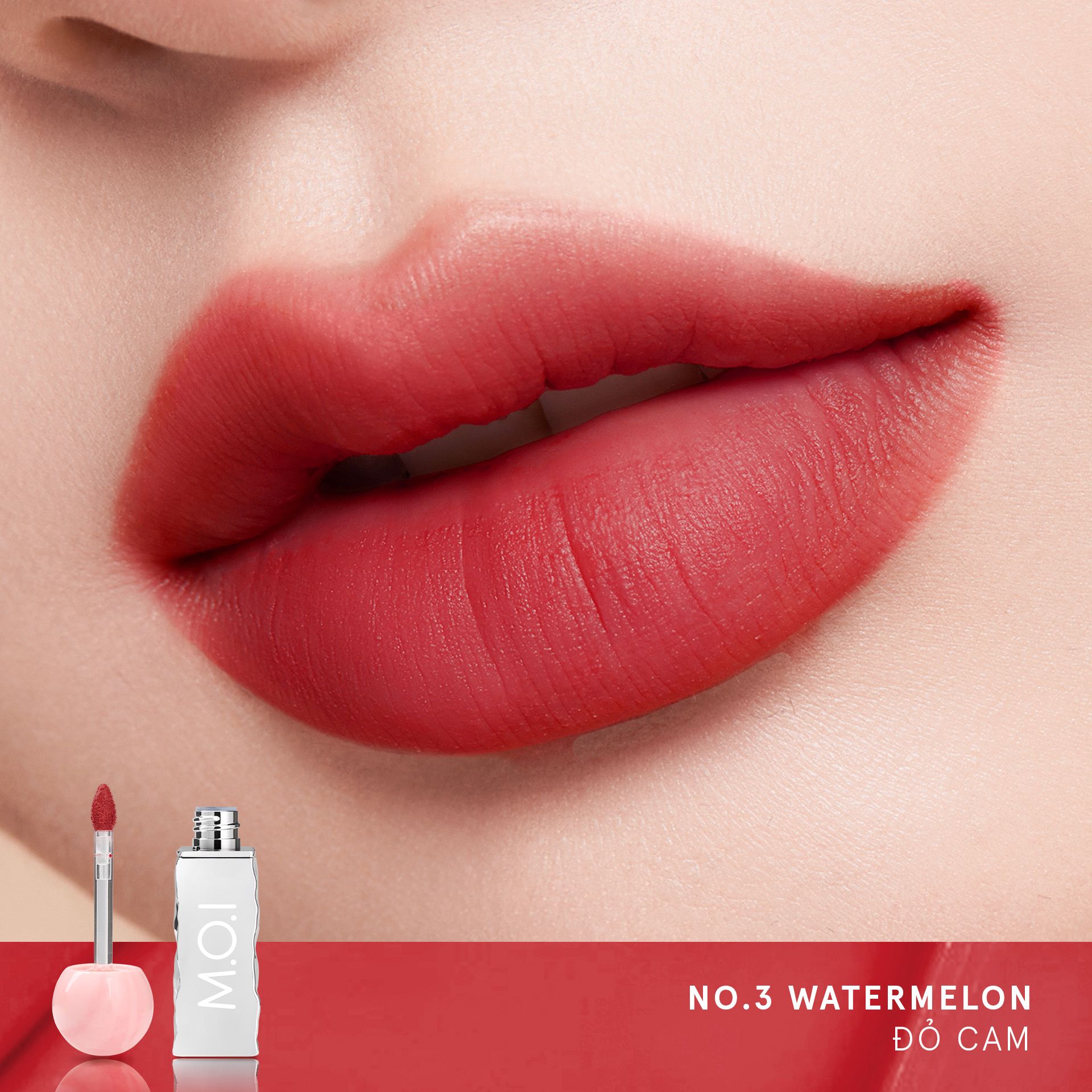 No.3 - Watermelon - Đỏ cam - SON TIN LÌ NHE MÔI LOLLIPOPS