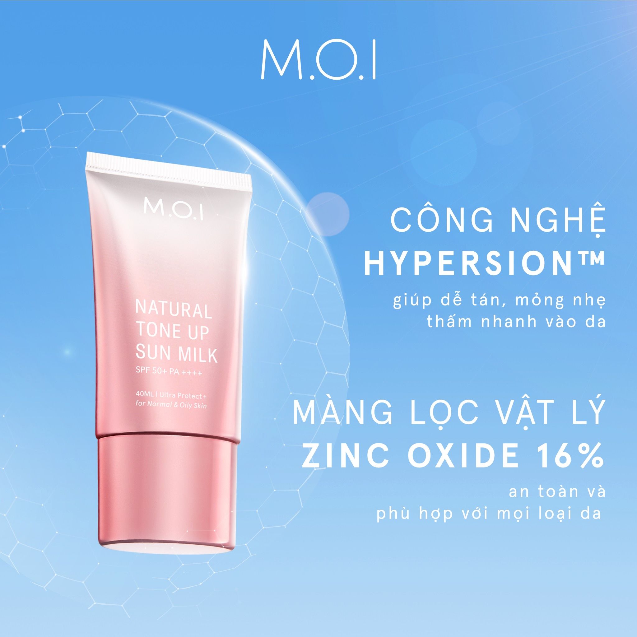 KEM CHỐNG NẮNG NÂNG TONE M.O.I 40ML