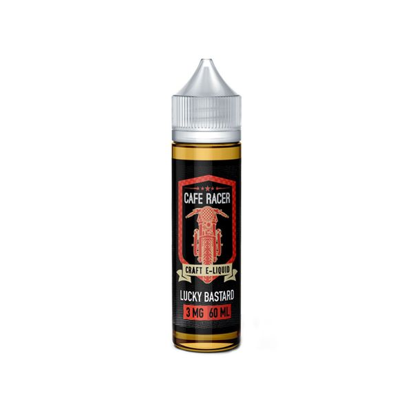 Tinh dầu vape Lucky Bastard 60ml vị thuốc lá caramel của Cafe Racer
