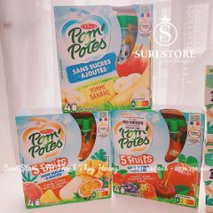 Hoa quả nghiền Organic Pom'Potes (Hộp 4 túi x 90gr)