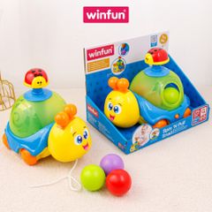 Đồ chơi ốc sên kéo dây phát nhạc kèm con quay bắn bóng 0674-NL Winfun