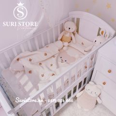 Nôi cũi gỗ Kidssun Trắng 6in1