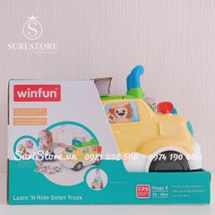 Xe tải chòi chân kèm bộ sưu tập động vật hoang dã có nhạc Winfun