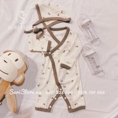 Bộ sơ sinh Huming Peekaboo - Kem 0-3m