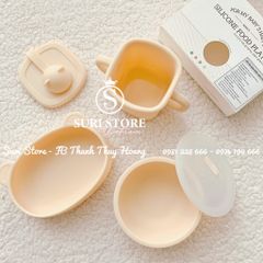 Bát ăn chống đổ kèm nắp silicone Modui