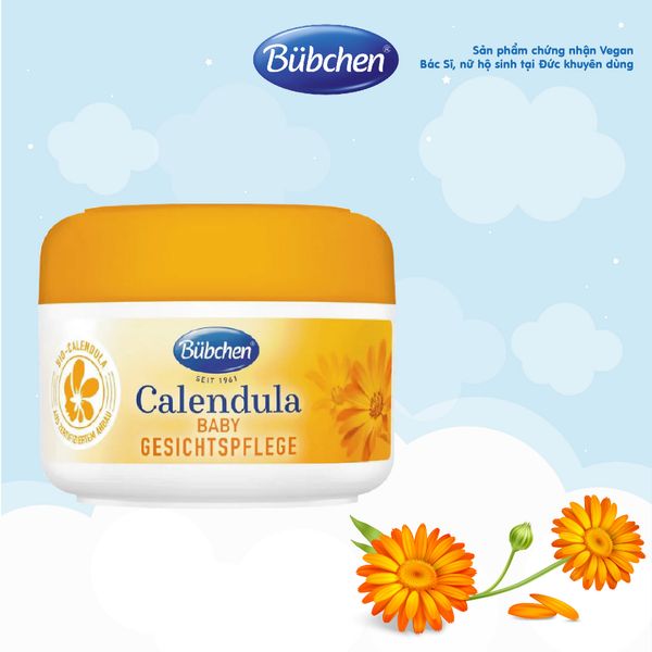  Kem dưỡng da mặt hữu cơ chiết xuât hoa cúc Calendula Bubchen Đức cho trẻ sơ sinh - 75ml 