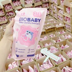 Nước giặt xả 2in1 Bio Baby dạng túi - 1,2L - 0M+ (Mua 1 tặng 1 ước giặt xả Bio BioClean 3in1 - 1L - Xanh)