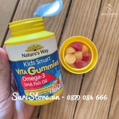 Kẹo dẻo Nature's Way Úc Kids Smart Vita Gummies Omega Fish Oil bổ sung Omega 3 - 60 viên