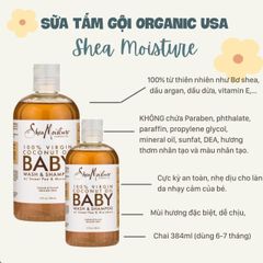 Sữa tắm Organic cho bé Shea Moisture Baby Wash & Shampoo