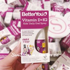 Xịt vitamin D+K2 BetterYou Kids' daily oral spray Úc - 15ml