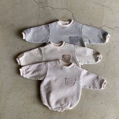 Bodysuit Bebeholic kẻ túi ngực