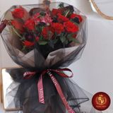 Giấy gói hoa lưới đại mẫu bó hoa màu đen