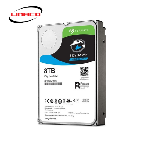 Ổ Cứng HDD SEAGATE SkyHawk AI 8TB 3.5'' SATA III - 256MB Cache - 7200RPM (VE004)