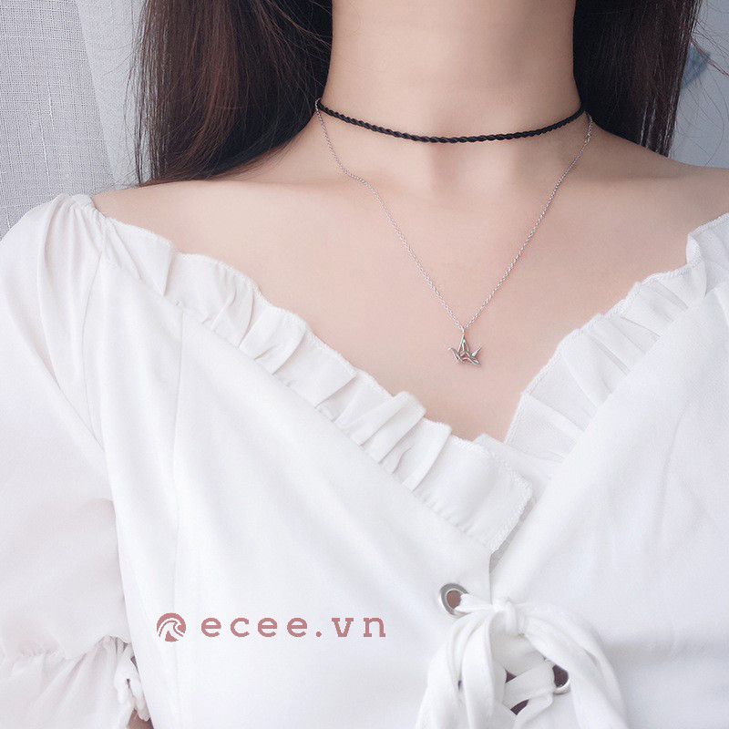 Dây chuyền hình hạc giấy dễ thương phong cách Hàn Quốc | XL-163