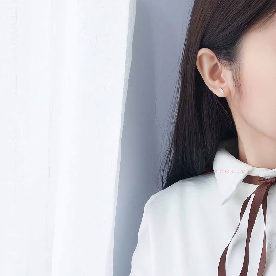 Khuyên tai lông vũ dễ thương phong cách Hàn Quốc | A253
