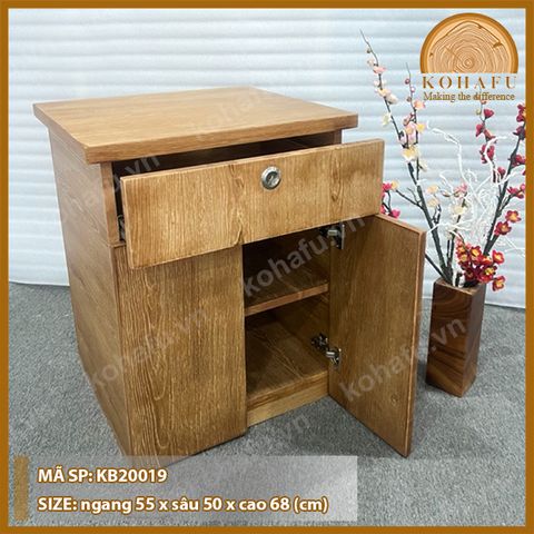 TỦ GỖ CAO SU VENEER SỒI (OAK) KB20019