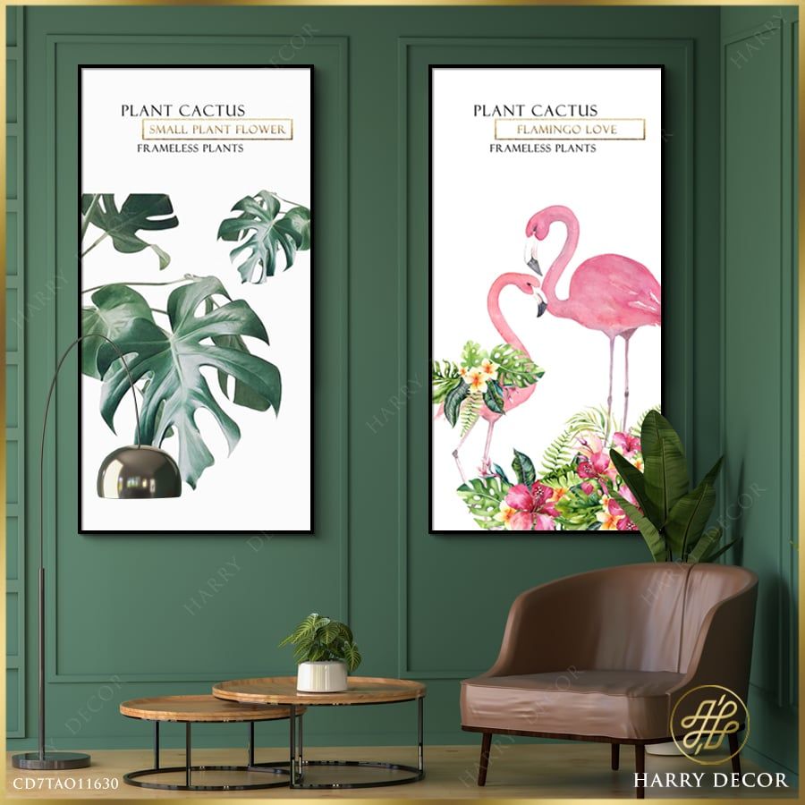 Bộ 2 Tranh Flamingo & Green Plants CD7TAO11630