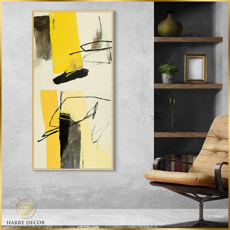 Tranh Abstract Ink & Yellow 1 C10867