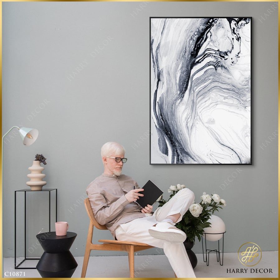 Tranh Abstract Black Ink C10871