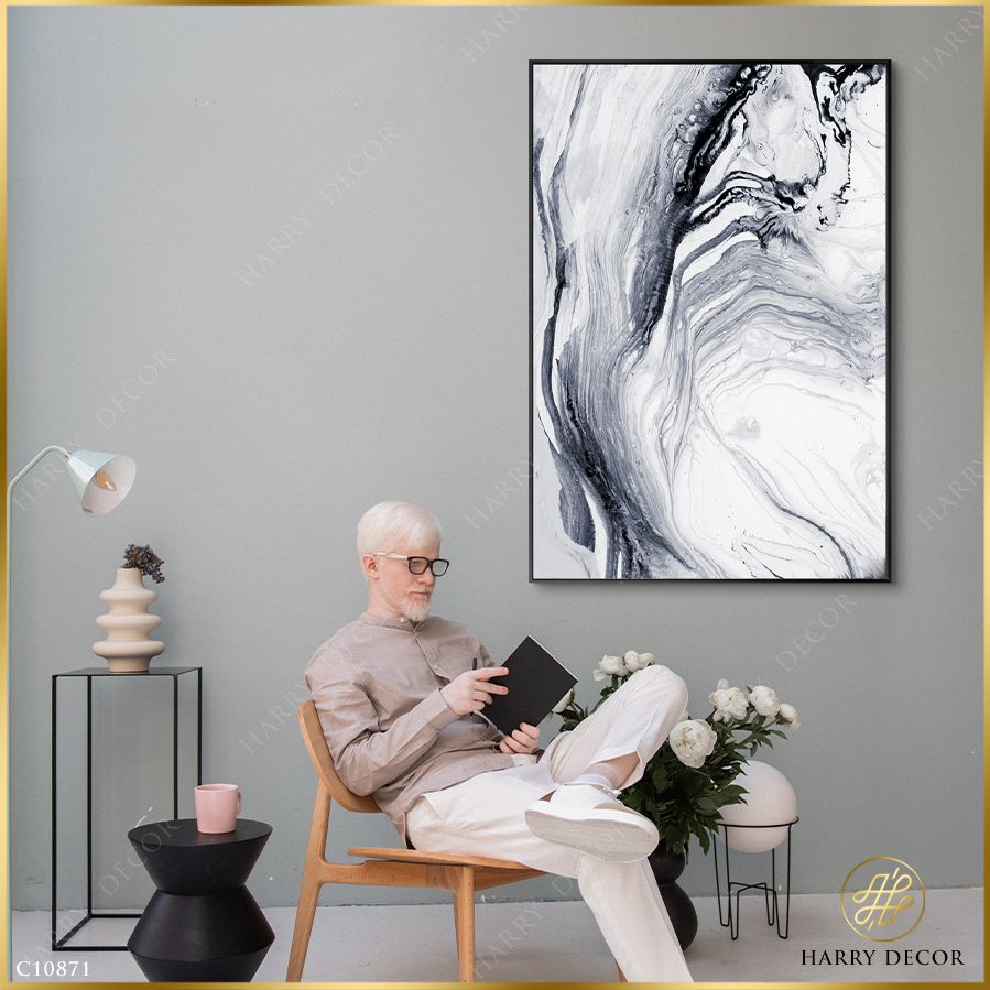 Tranh Abstract Black Ink C10871