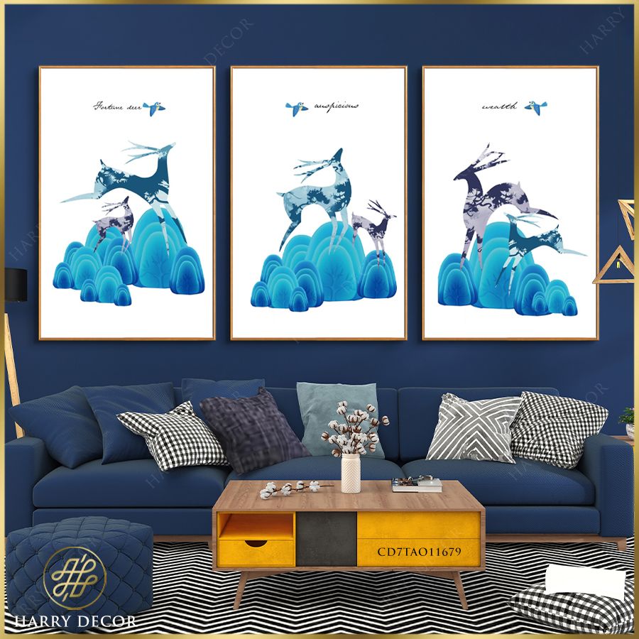 Bộ 3 Tranh Fortune Deer CD7TAO11679