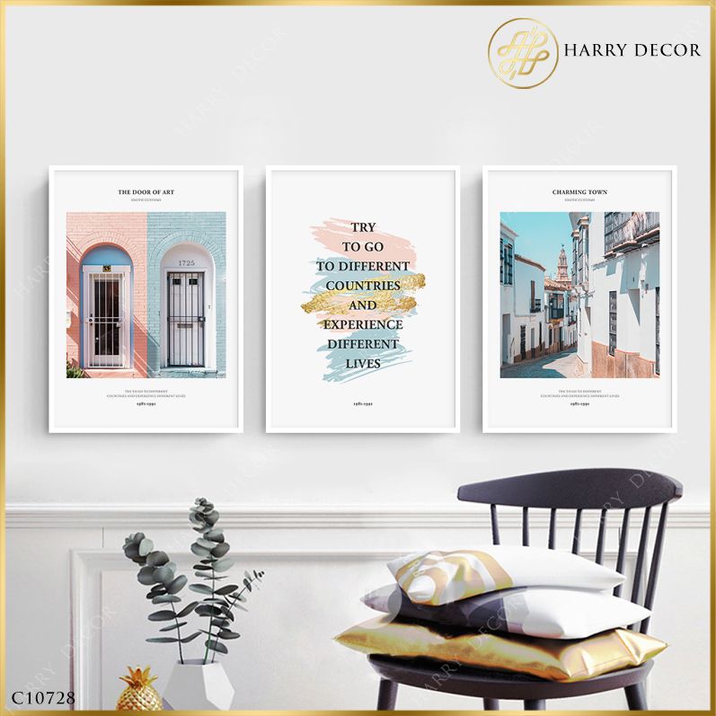 Bộ 3 Tranh Ô Cửa Trong Thành Phố C10728