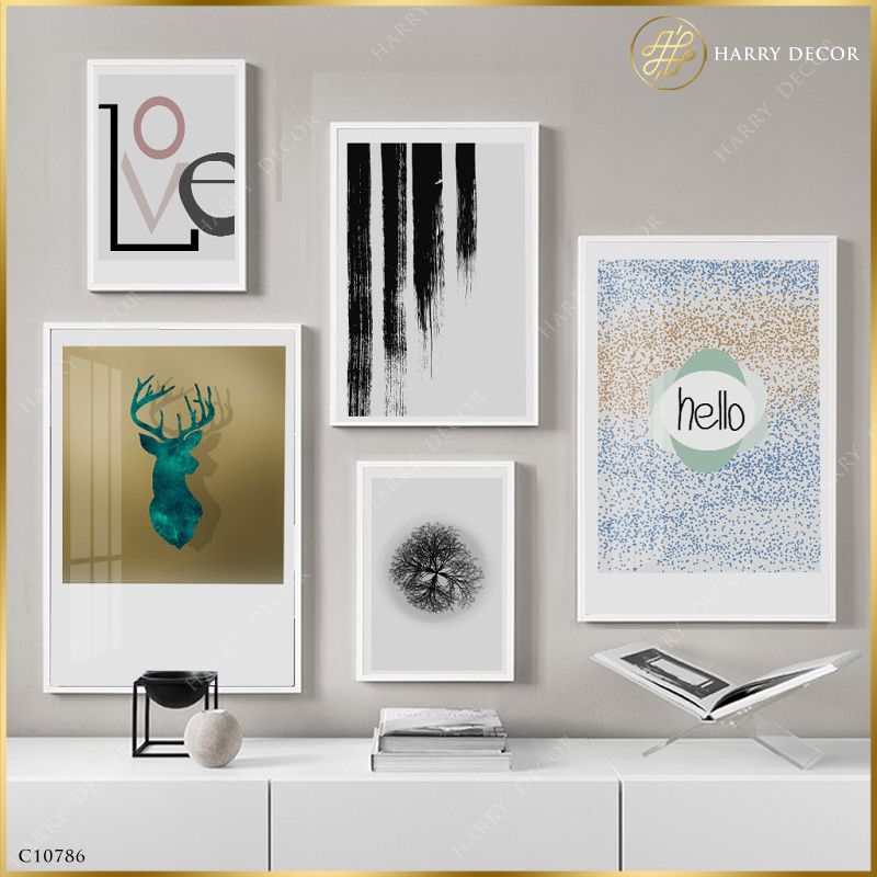 Bộ 5 Tranh Hello & Love C10786