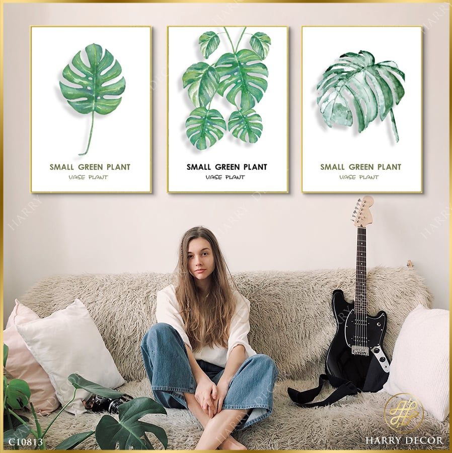 Bộ 3 Tranh Small Green Plant C10813