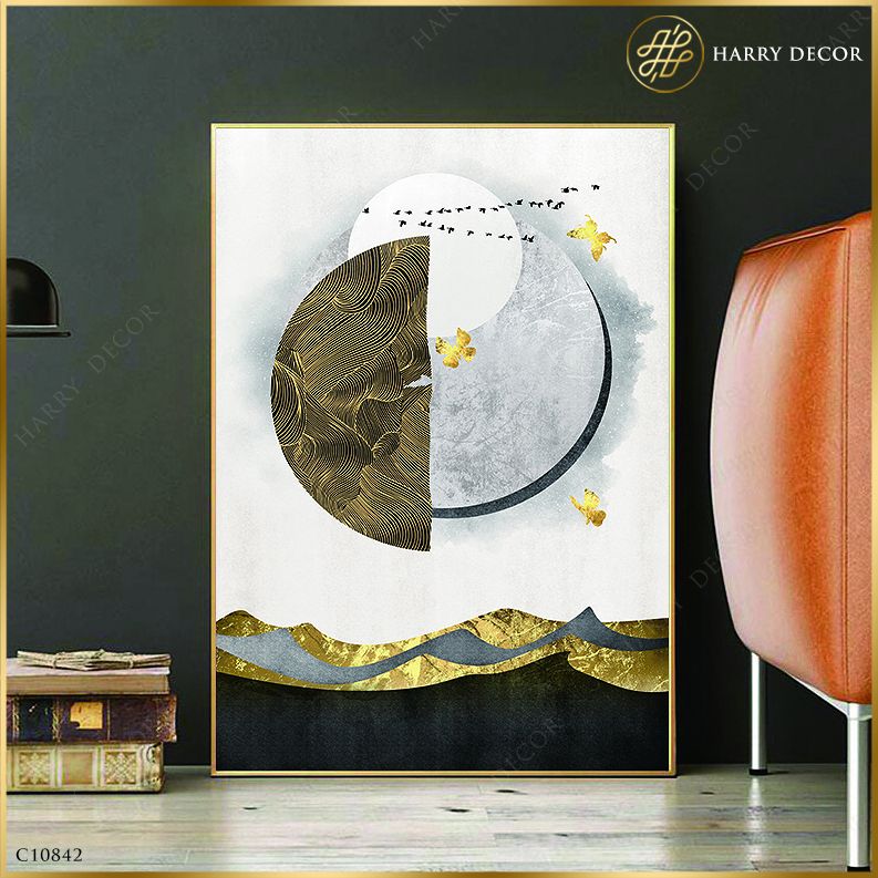 Tranh Ba Chú Bướm Vàng Dưới Trăng C10842
