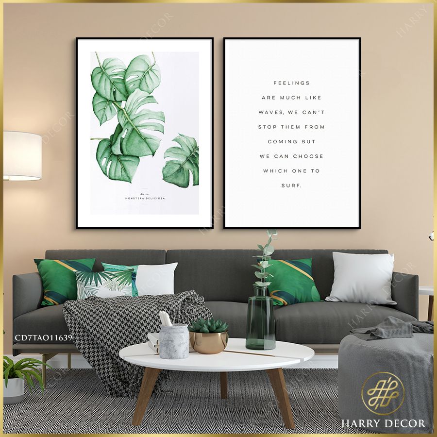 Bộ 2 Tranh Monstera Deliciosa CD7TAO11639