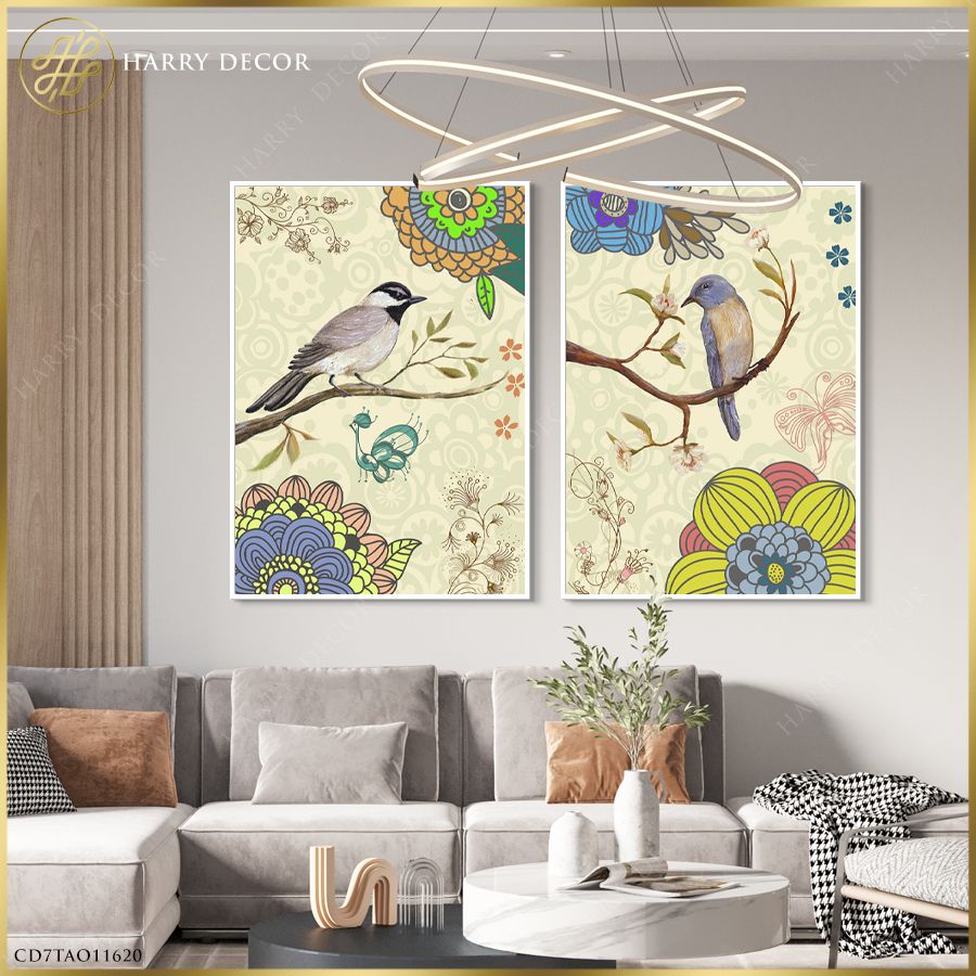 Bộ 2 Tranh Đôi Chim Mùa Xuân 1 CD7TAO11620