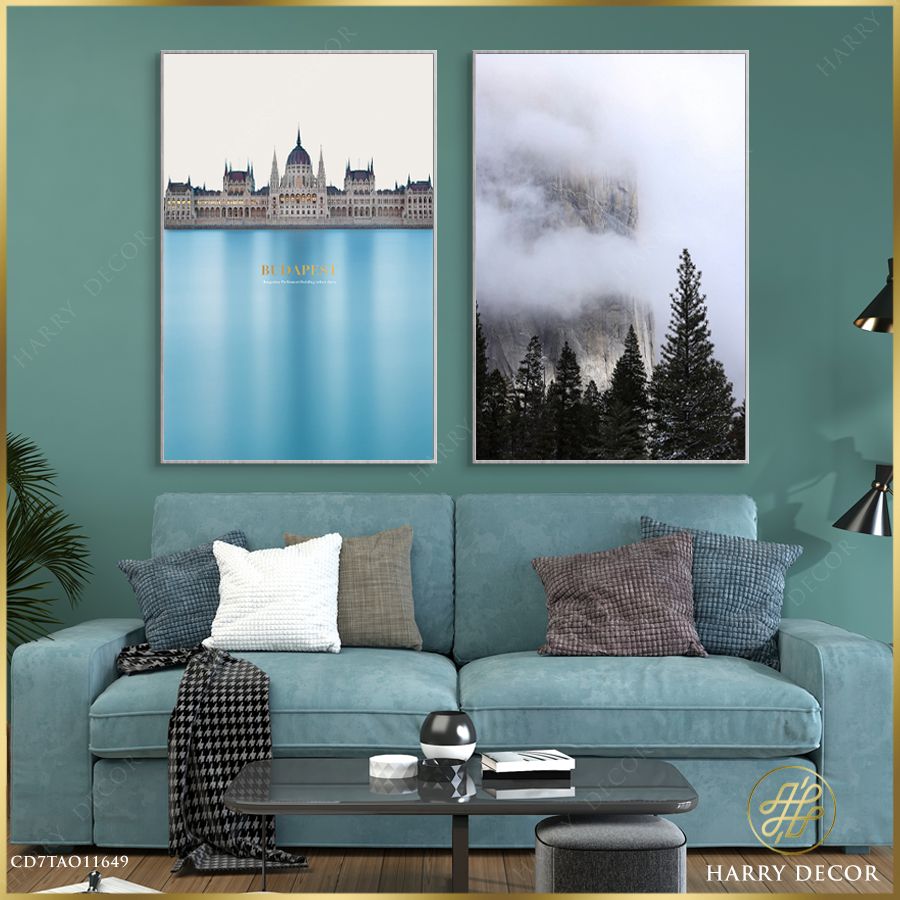 Bộ 2 Tranh Hungarian Parliament Building & Forest CD7TAO11649