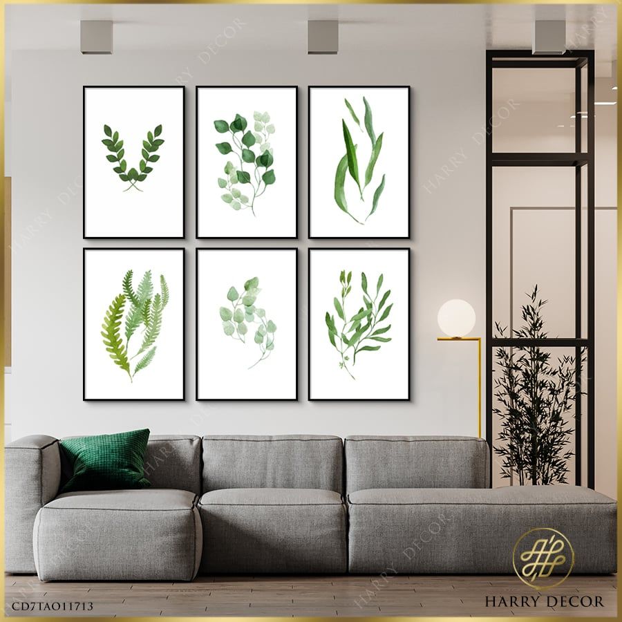 Bộ 6 Tranh Lá Nhiệt Đới Xanh Mát 2 CD7TAO11713