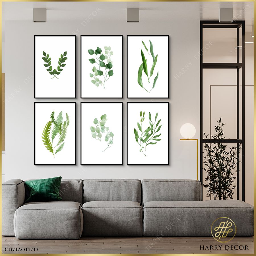 Bộ 6 Tranh Lá Nhiệt Đới Xanh Mát 2 CD7TAO11713