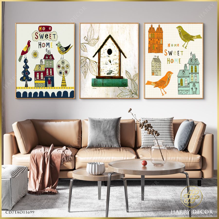 Tranh Bird House Sweet Home Retro CD7TAO11699