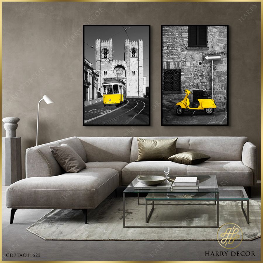Bộ 2 Tranh Yellow In Black 2 CD7TAO11625