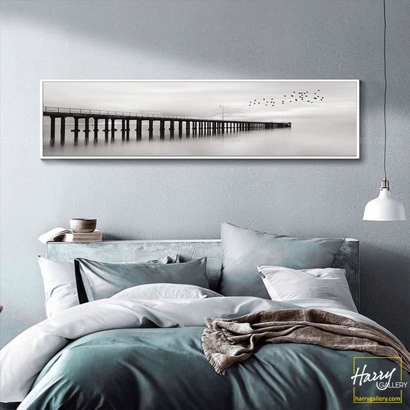 Tranh Phía Cuối Cây Cầu Và Đàn Chim C0317