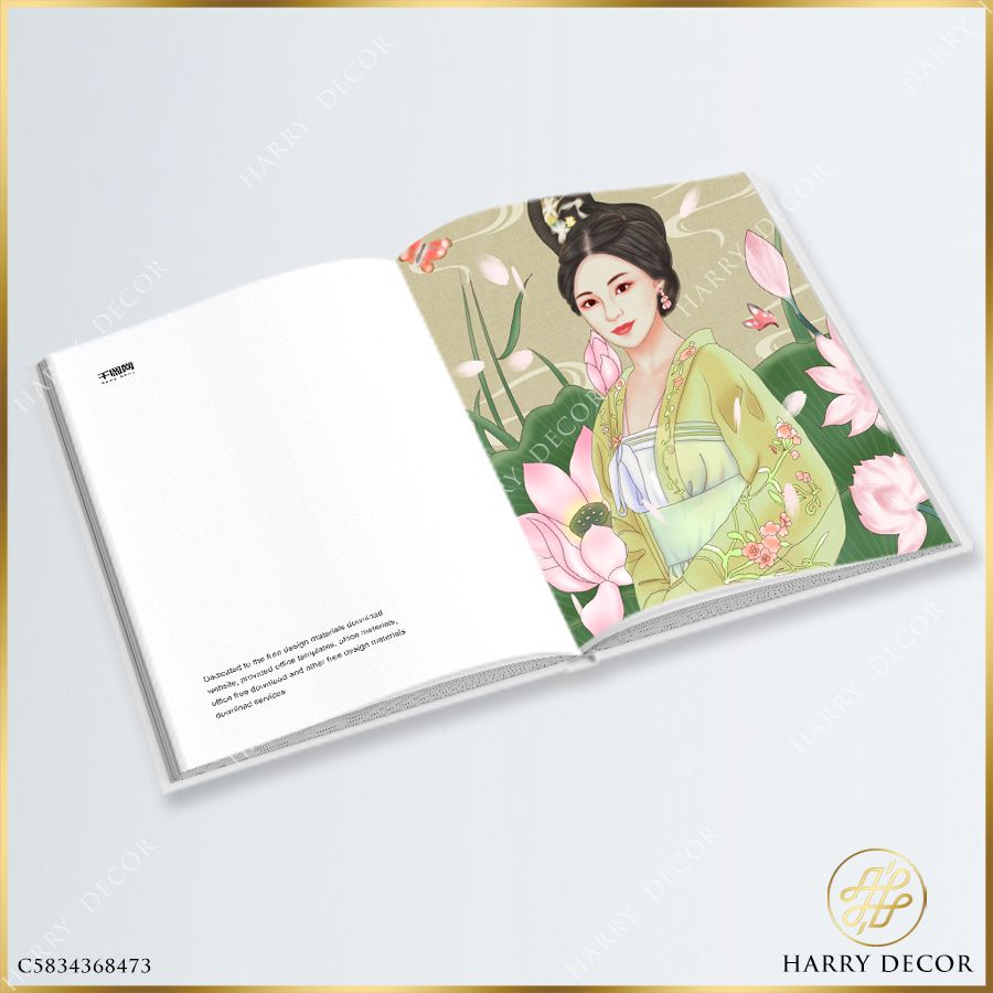 Tranh Cô Gái Hoa Sen C5834368473