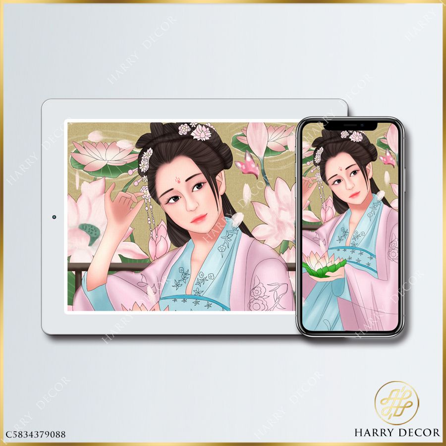 Tranh Hồng Y Mỹ Nhân C5834379088
