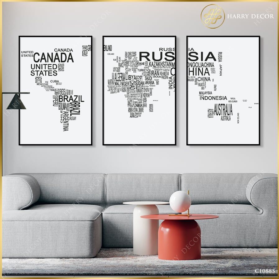 Bộ 3 Tranh Canada & Russia C10885