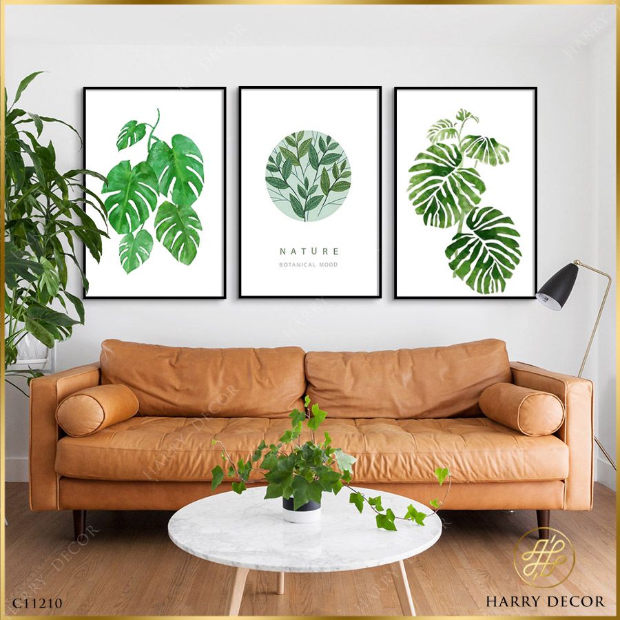 Bộ 3 Tranh Lá Nhiệt Đới Green Plants C11210