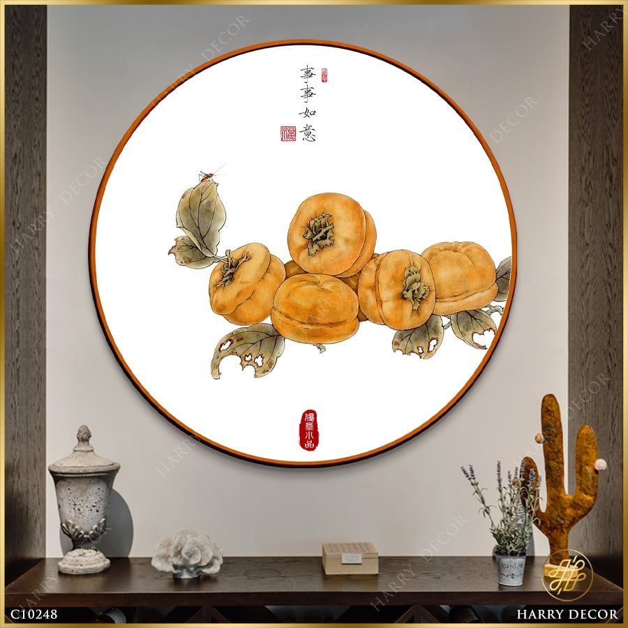 Tranh Tròn Qủa Hồng Và Chú Dế 4 C10248