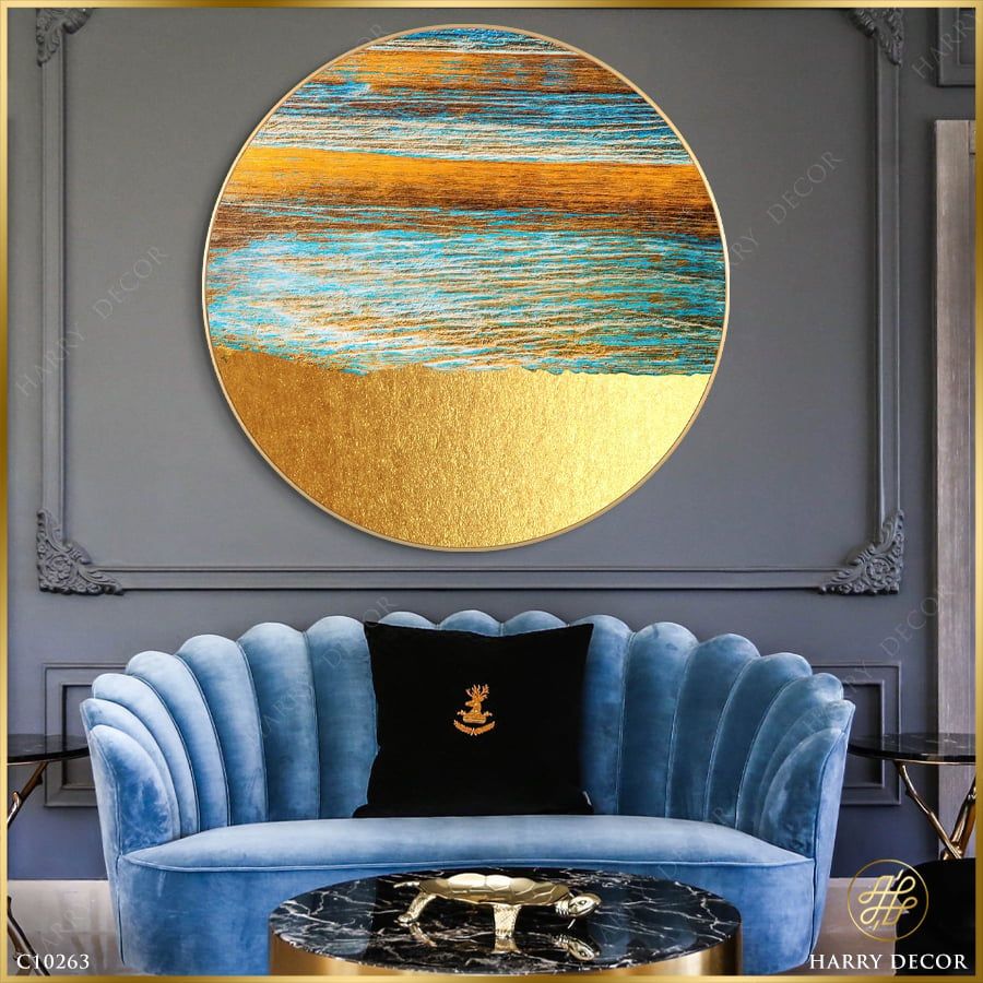 Tranh Tròn Abstract Vết Xước C10263