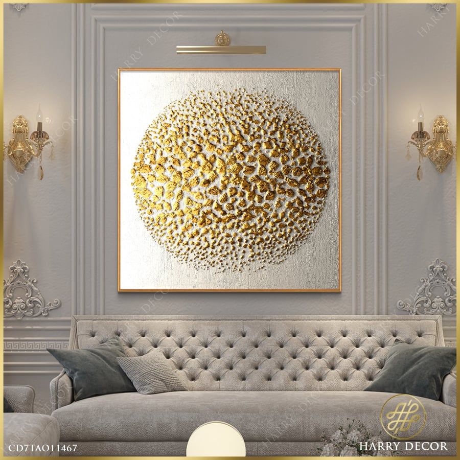 Tranh Vuông Abstract Golden Global CD7TAO11467