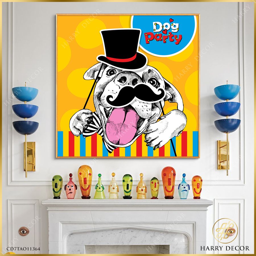 Tranh Vuông Dog Party Vui Nhộn CD7TAO11364