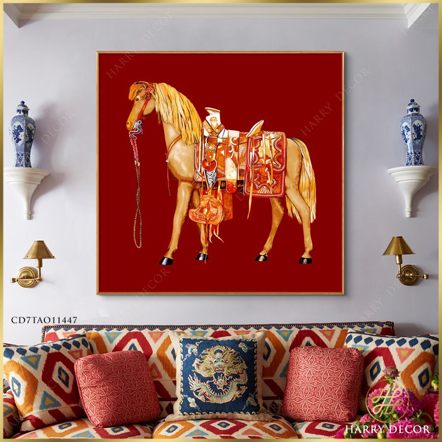 Tranh Vuông Hermes Horse 2 CD7TAO11447