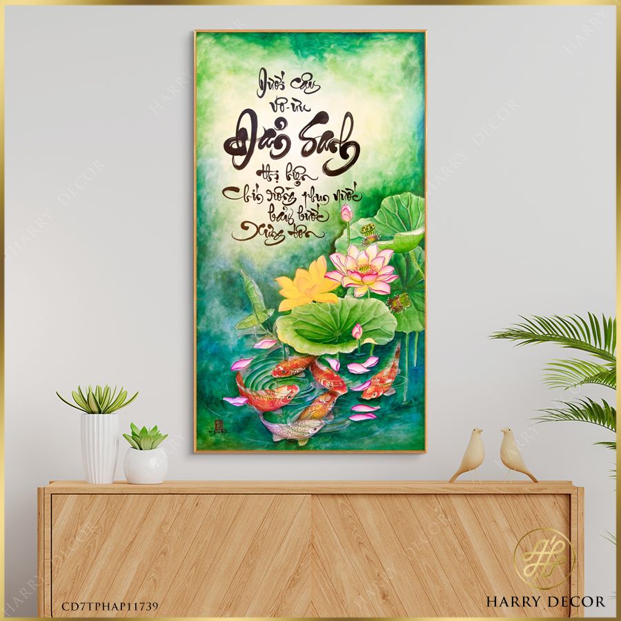 Tranh Thư Pháp Dưới Cây Vô Ưu CD7TPHAP11739