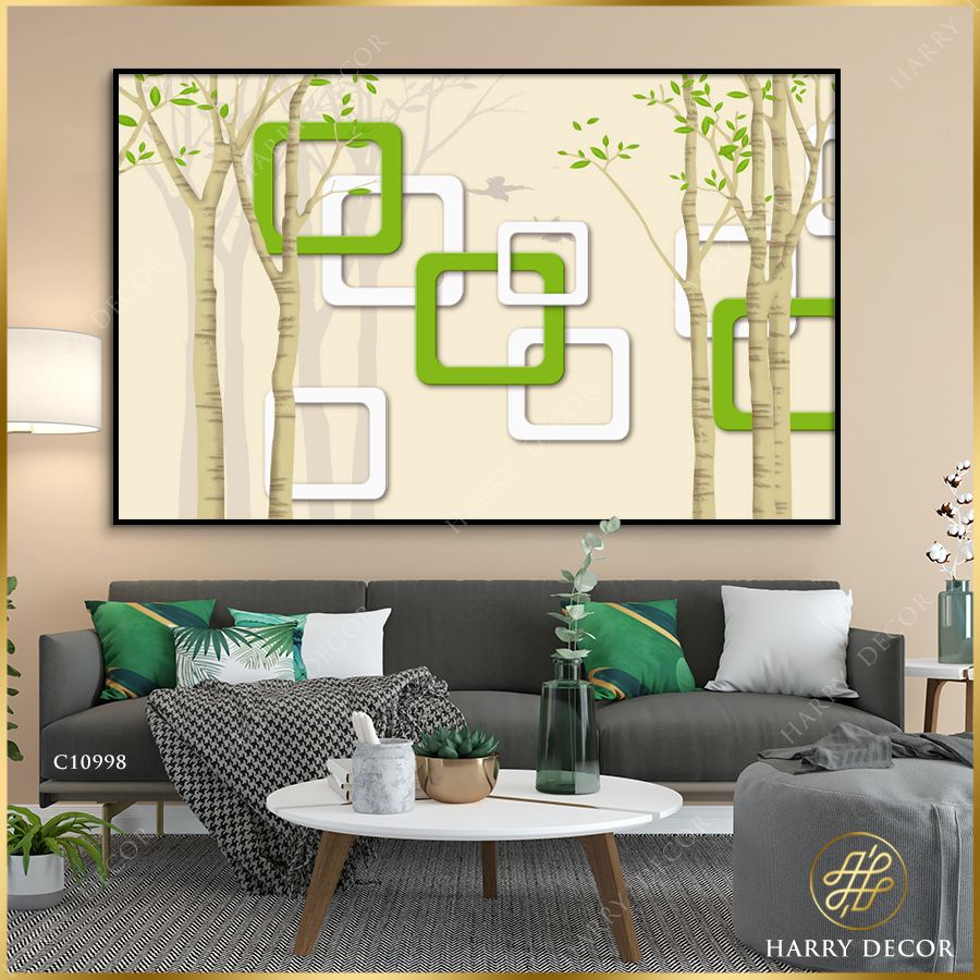 Tranh Hình Vuông Cây Trừu Tượng C10998